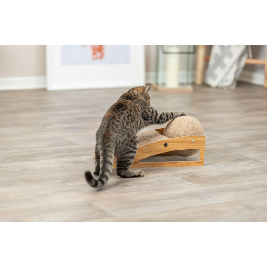 Trixie rampa din carton pentru zgariat pisici cu minge din iuta 43 x 17 x 20 cm